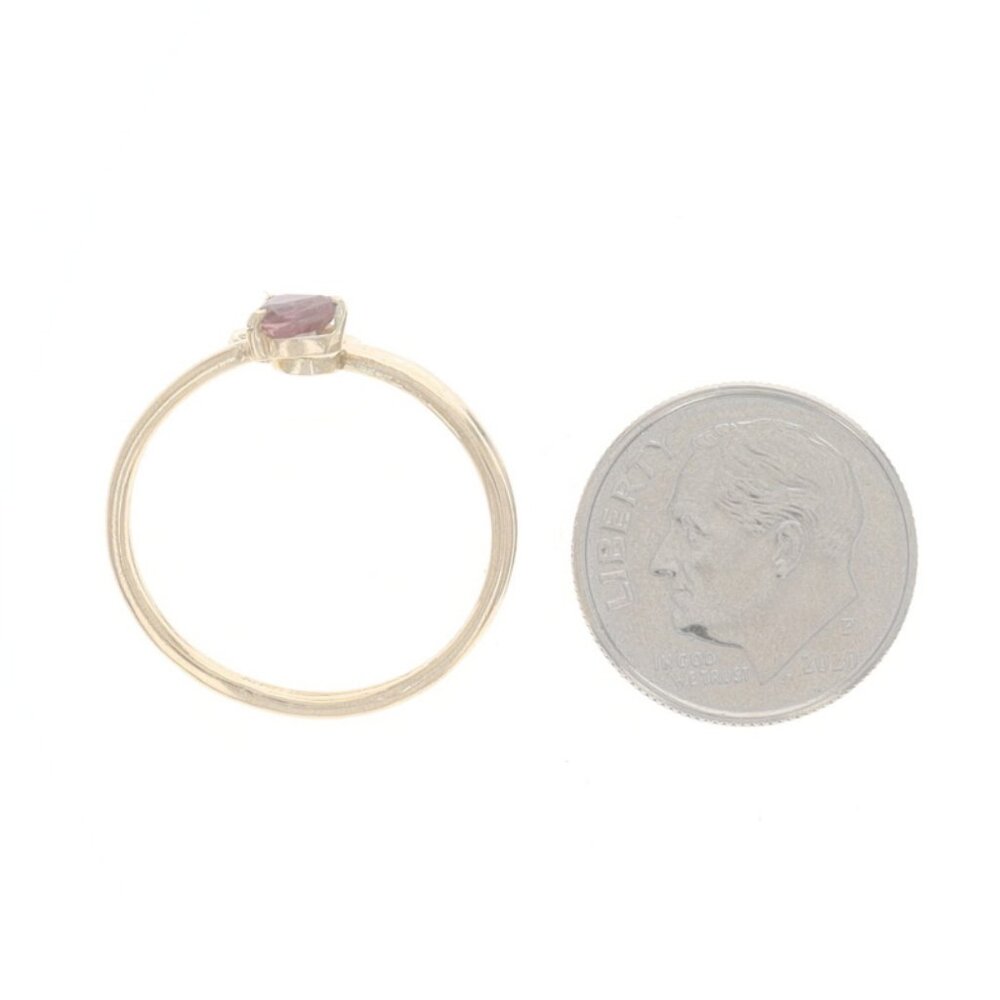 Yellow Gold Ruby Bypass Ring - 14k Pear & Round .… - image 5